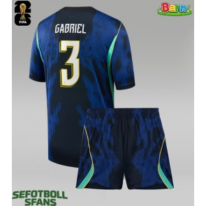 Brasilien Gabriel Magalhaes #3 Bortaställ Barn VM 2026 Kortärmad (+ Korta byxor)
